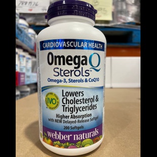加拿大直邮WEBBER NATURALS伟博辅酶Q10和鱼油软胶囊200粒