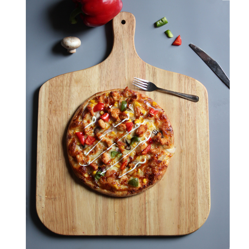 橡木8寸披萨木托盘pizza木板托蛋糕面包板方形牛排板木质原木餐盘