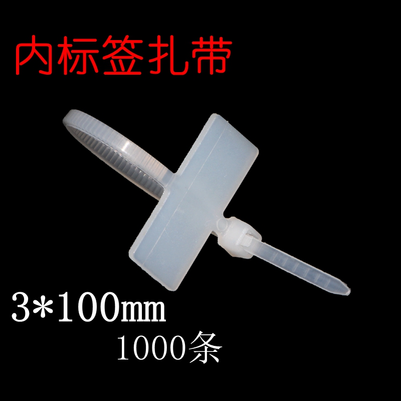 塑料内标签扎带尼龙3*100mm 一次性防盗封条带牌锁紧标识捆带卡扣