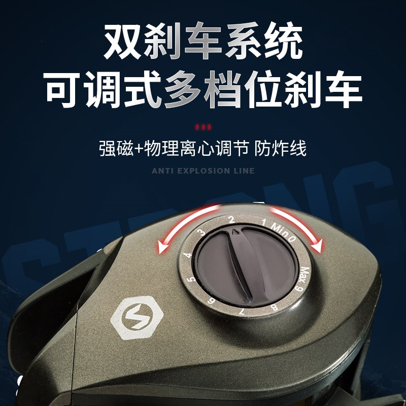 双刹有声水滴轮防炸线离心刹车磁力鱼线轮打黑抛远投翘嘴大物渔轮
