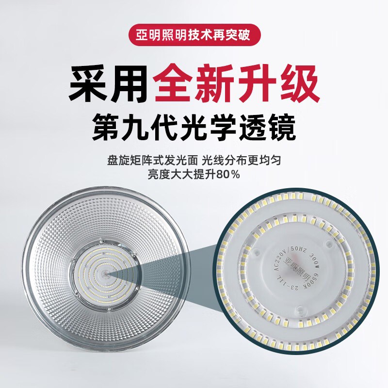 亚明led工矿灯鳍片超亮工厂房灯仓库车间照明灯150W200W工业吊灯