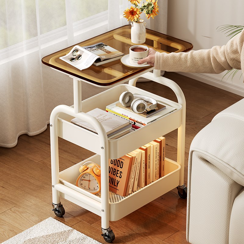 可移动小推车沙发边几床边置物架高茶几桌子客厅零食出租屋床头柜