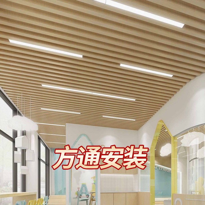 简约白色铝材led长条吊灯方通专用无缝拼接办公室员工桌灯会议室