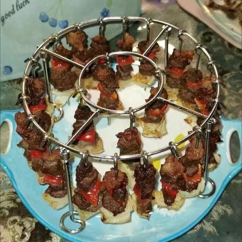 【清仓特价】304不锈钢专用新款空气炸锅吊挂烤串圆形家庭烧烤架