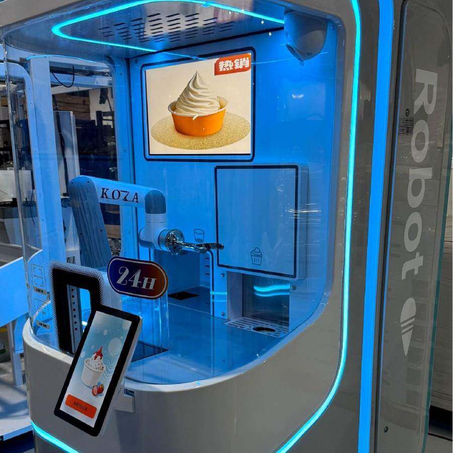 协作机械手雪糕机时光胶囊外观或动物图案外观冰淇淋机器人
