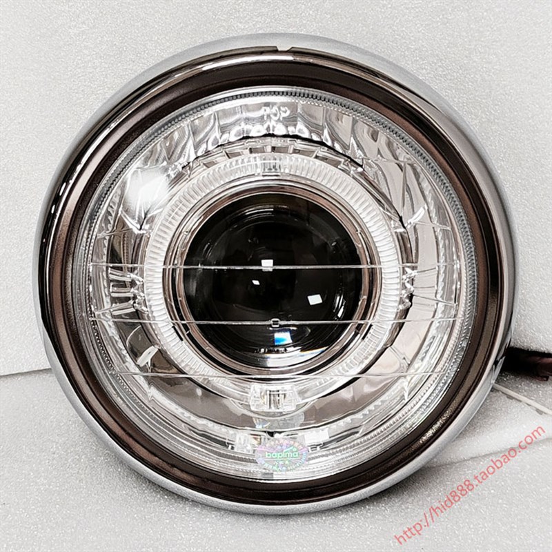 天剑大灯总成7寸圆灯通用锐爽EN125车灯YBR改装LED双光透镜玻璃罩