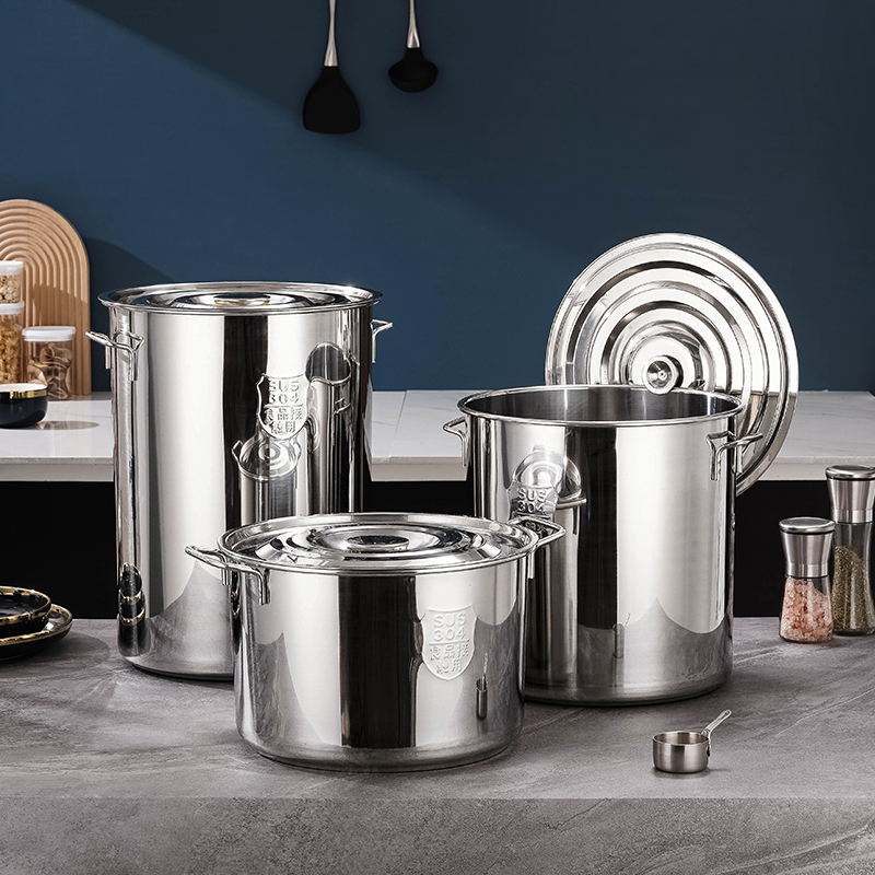 不锈钢汤桶304加厚圆桶水桶家用 卤肉桶专用电磁炉食品级汤锅商用