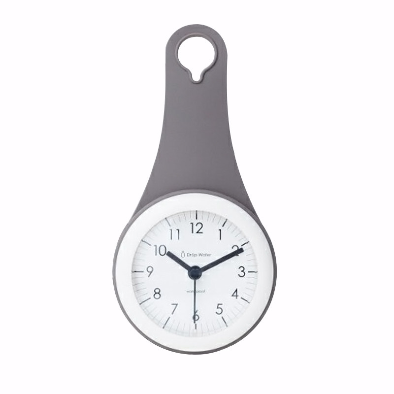 日韩简约浴室钟厨房防水静音家用吸盘钟表冰箱创意个性迷你小挂钟