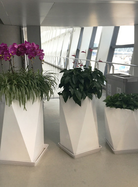 玻璃钢花盆组合商场酒店售楼处花钵广场简约落地种植箱室外大花箱