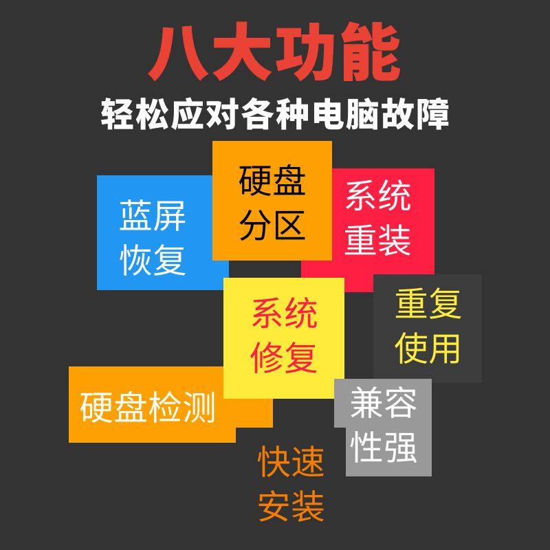 电脑重装系统U盘正版纯净PE启动自动激活一键装机台式笔记本通用