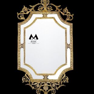 包邮 狮落高端欧式 饰镜壁饰 装 法式 新古典纯黄铜雕花造型新款