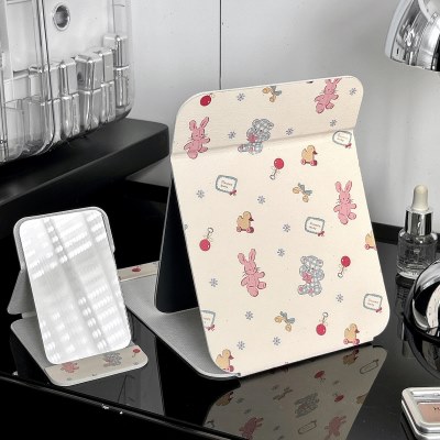 镜子家用桌上可折叠高级感化妆镜女生可爱便携旅行学生宿舍补妆镜