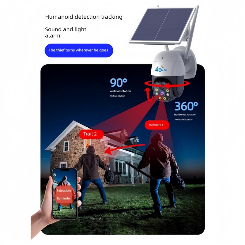 小鹰看看太阳能监控摄像头4G远程手机远程户外360无死角超高清夜