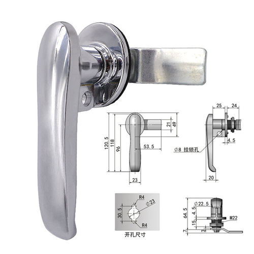 SK1-108工业锌合金门锁主机壳机柜锁控制箱电力箱锁具柜门把手执