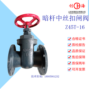 Z45T-16球墨铸铁/中部丝口法兰闸阀硬密封水用阀门DN25 32 50 100