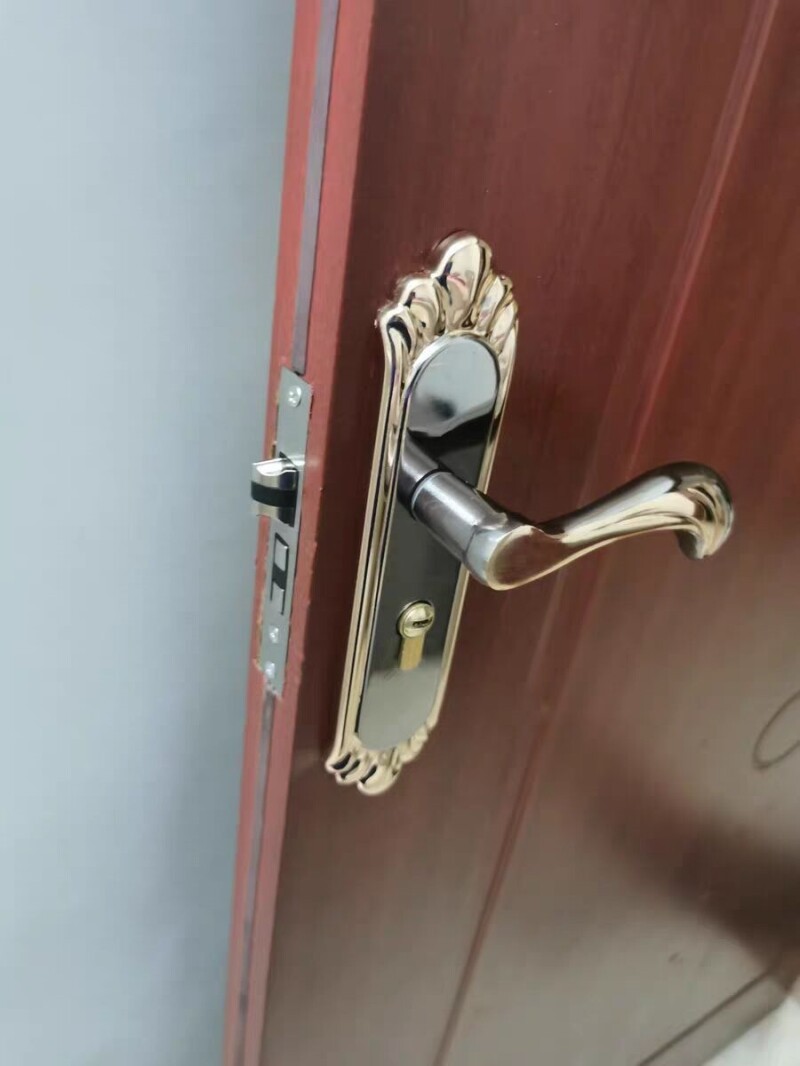 .卧室室内门锁家用通用型黑色房门锁三件套静音门把手旧木门换锁