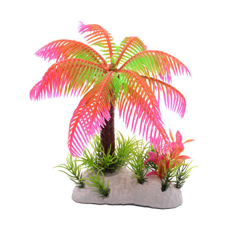 鱼缸造景装饰热带椰子树 水族箱套餐用多色小椰子树 布景水族水草