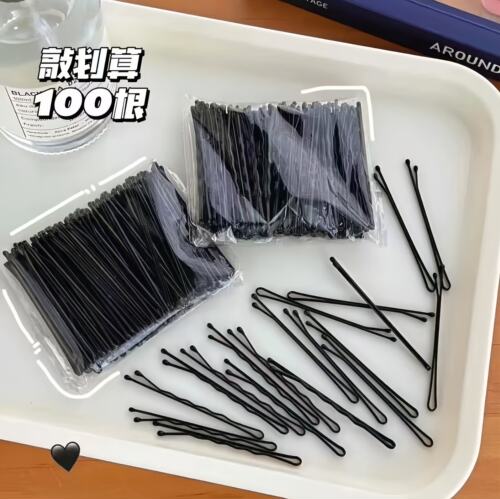 简约韩版黑色一字刘海夹