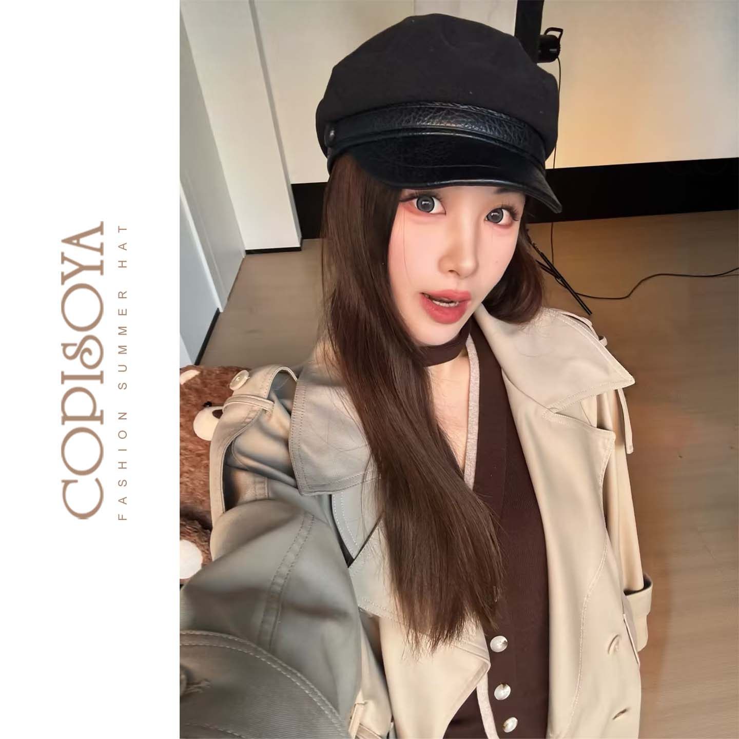 凯佩诗雅英伦复古平顶海军帽女