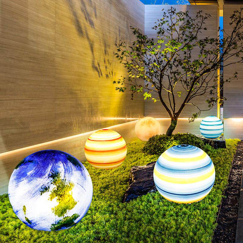 户外月球灯星球灯太空月亮灯室外发光圆球灯庭院草坪太阳能球形灯