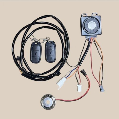 电动车电摩一键启动防盗器8线遥控启动锁盖按钮启动防盗报警器