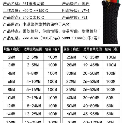 尼龙编织网管PET黑色伸缩耐磨阻燃电缆电线束线保护蛇皮软管 套管