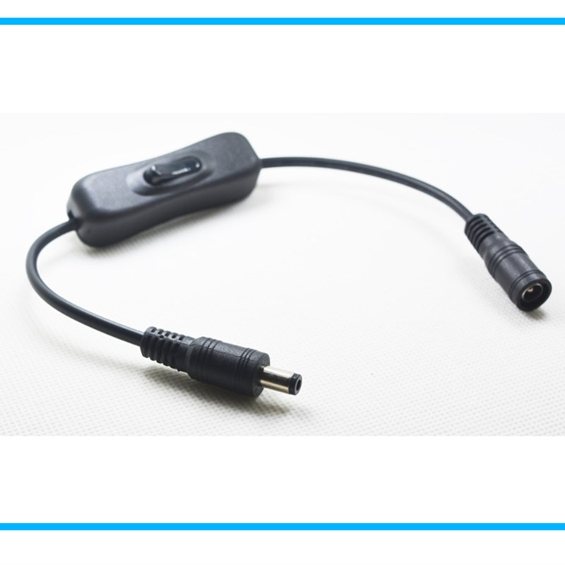 摄影补光灯LED开关线DC5.5*2.1公母插头延长线 带304开关电源监控