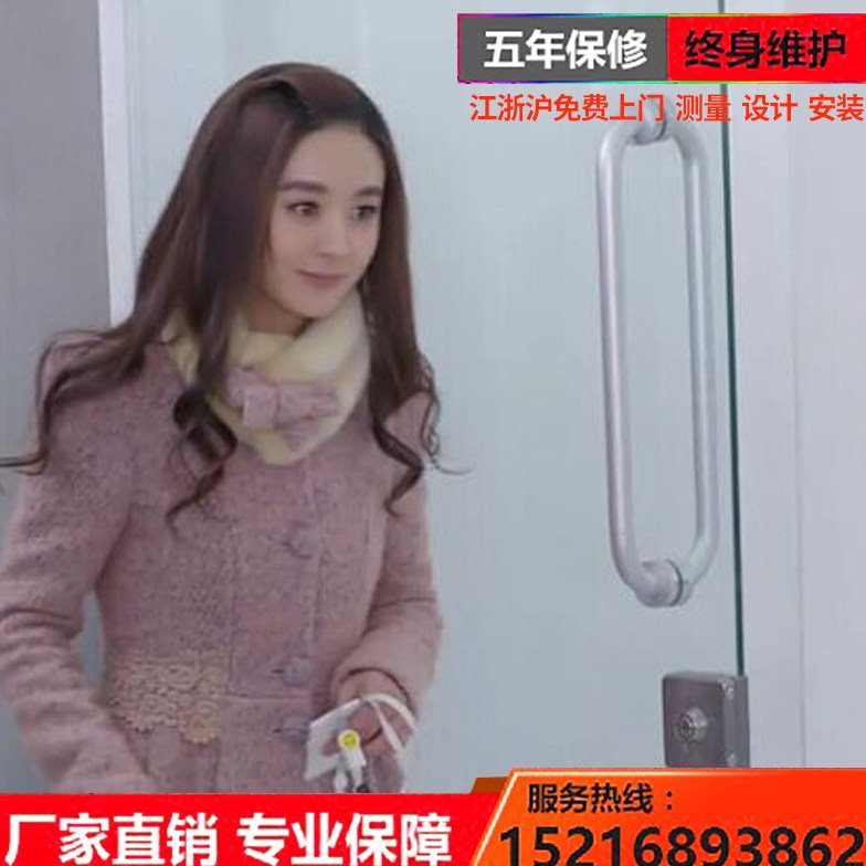 上海办公室玻璃隔断商铺店面玻璃门无框钢化玻璃门自动感应玻璃门