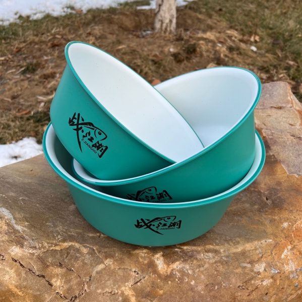 战江湖新款开饵盆双色散炮盆钓鱼饵料盆三件套拌饵盆渔具用品