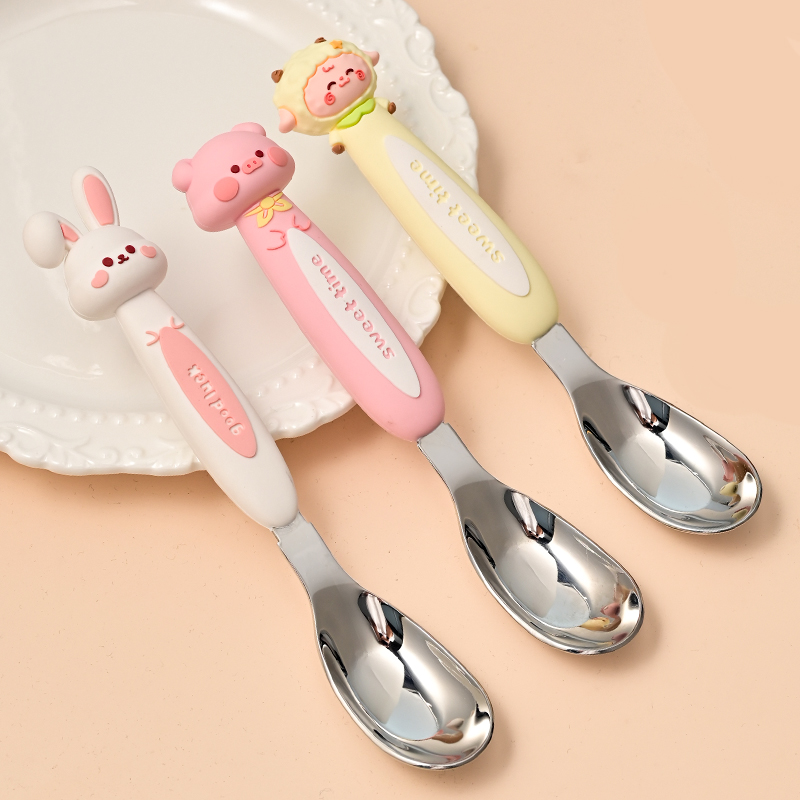 316不锈钢勺子元宝勺家用高颜值儿童宝宝勺高档精致汤匙吃饭小勺