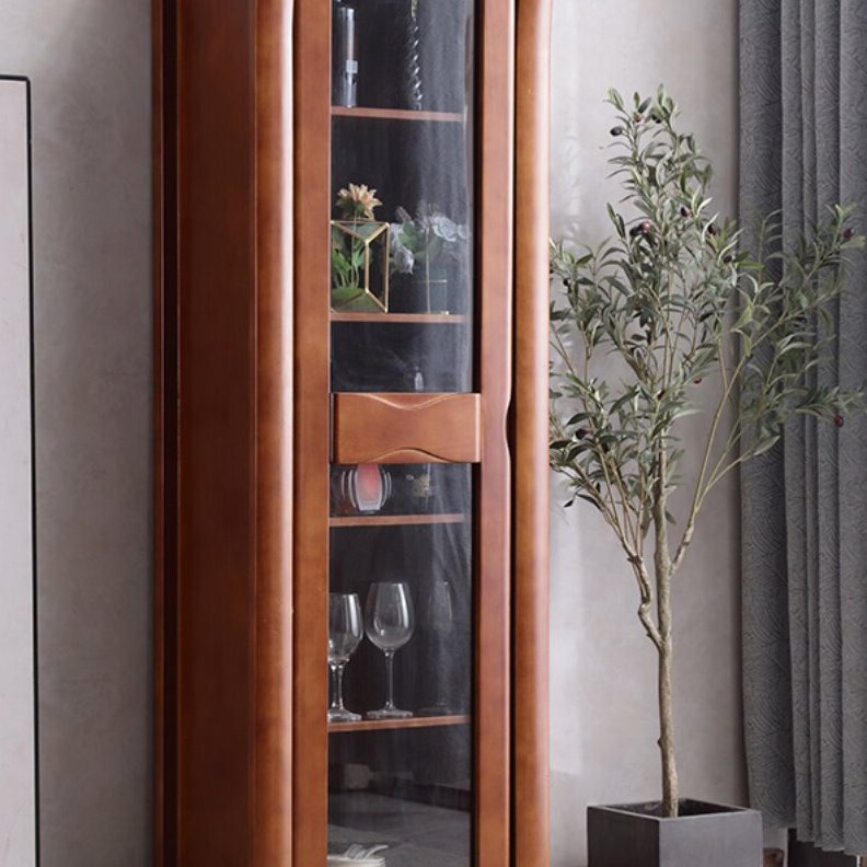 实木角柜客厅单门高酒柜墙角边柜储物柜置物柜小书柜书架现代简约