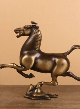 铜魂古匠黄铜马踏飞燕摆件铜奔马超龙雀家居客厅摆设马摆件生肖马