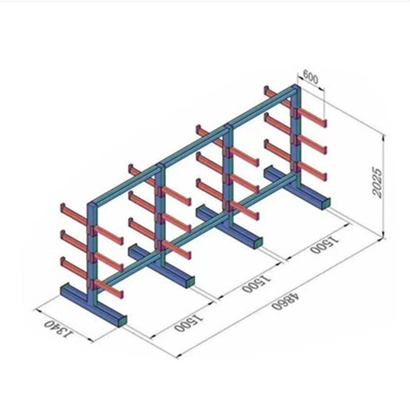 重型悬臂式货架板材布匹钢管管材铝材五金型材双面托臂材料架定制