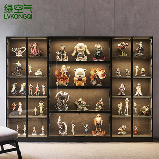 实木手办乐高展示柜模型玩具透明收纳柜防尘玻璃门家用陈列柜定制