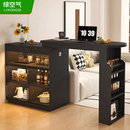 实木吧台桌家用休闲伸缩隔断桌餐边柜一体轻奢高级感小户型吧台柜