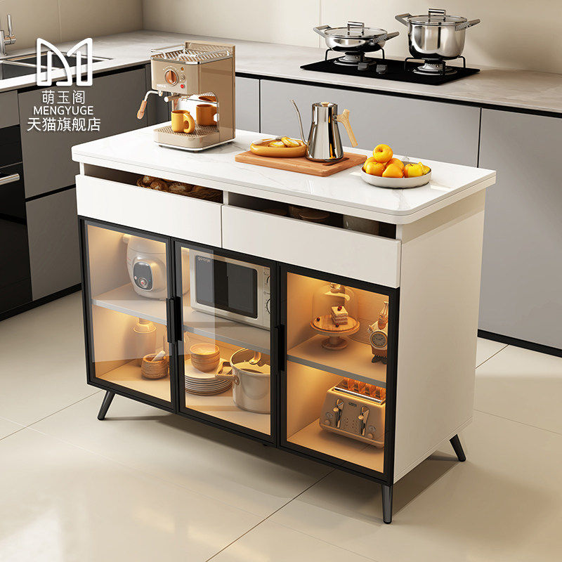 实木厨房置物柜多功能切菜桌操作台多层餐边柜储物柜可移动小岛台,住宅家具,餐边柜,淘宝优惠券,粉丝福利购,淘宝优惠卷
