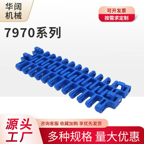 7970系列塑料链板输送带果蔬清洗输送线POM快递清洗机用塑料网带