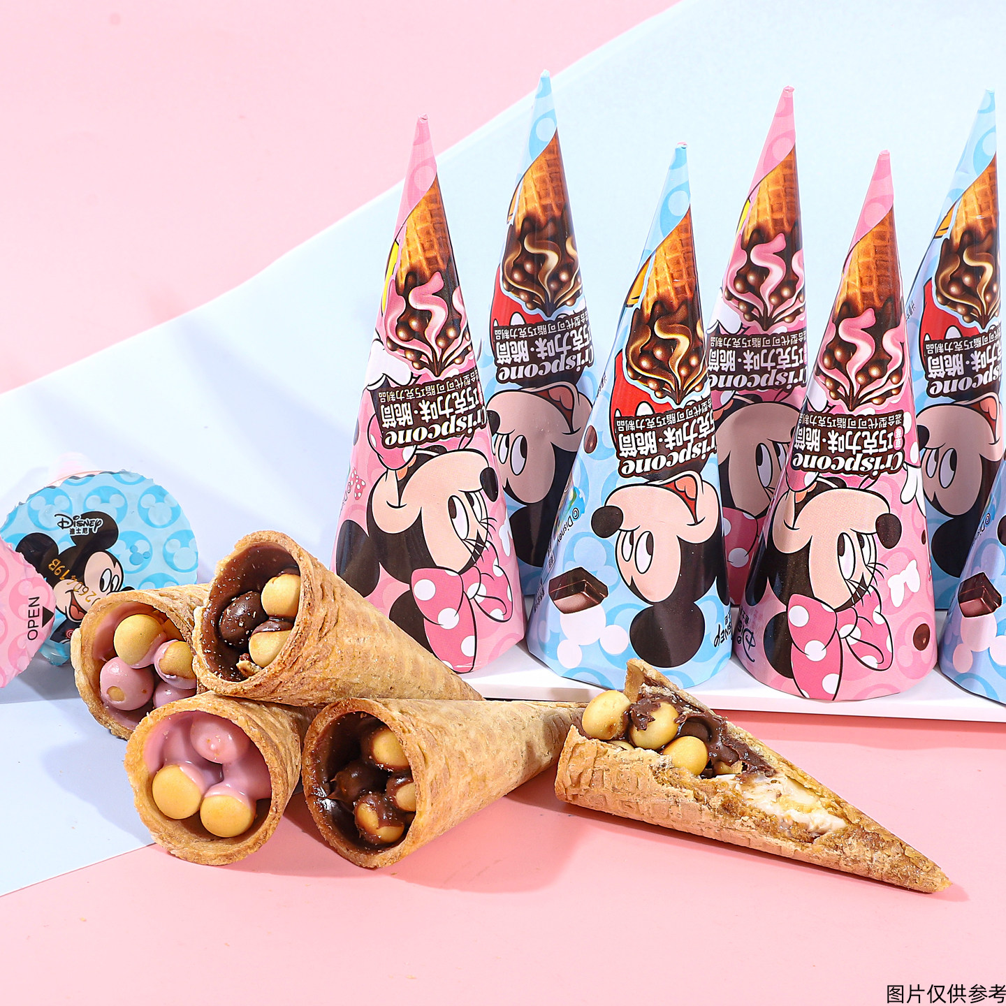 迪士尼巧克力脆筒草莓味米奇米妮儿童生日节日零食伴手礼