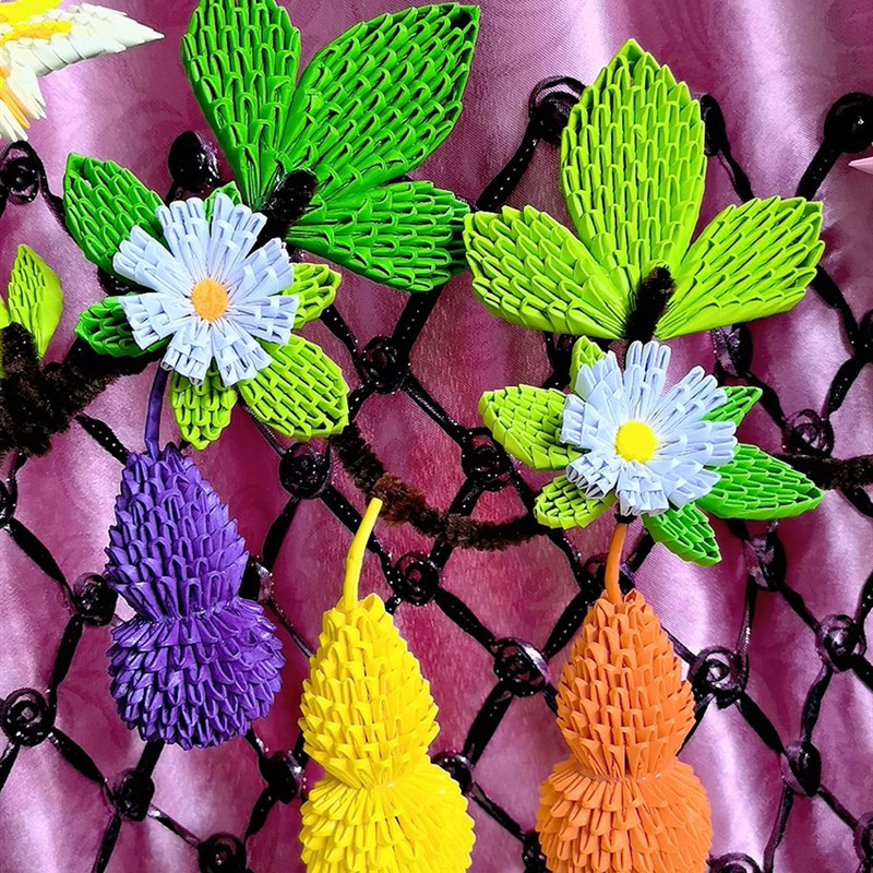 福角插/手工折纸/DIY/材料包/成品/学品作业/葫芦工艺生/三禄满园