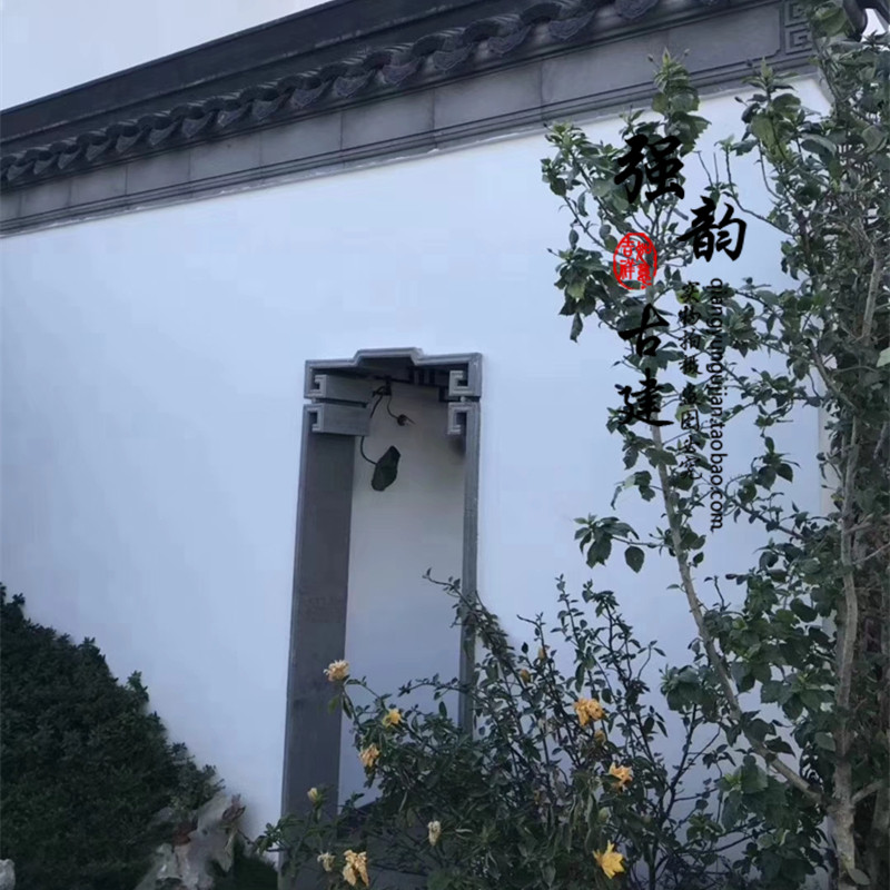 青砖门仿套古砖雕门楼古建砖细圆门海棠门套亮门窗月博风抛方