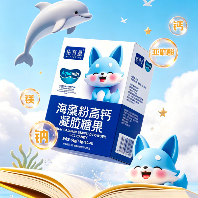 佑育星儿童海藻钙软糖高钙维D图片