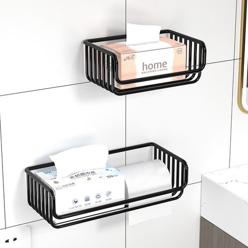 卫生间厕纸盒厕所纸巾盒置物架抽纸卷纸筒L放置盒洗手间收纳免打