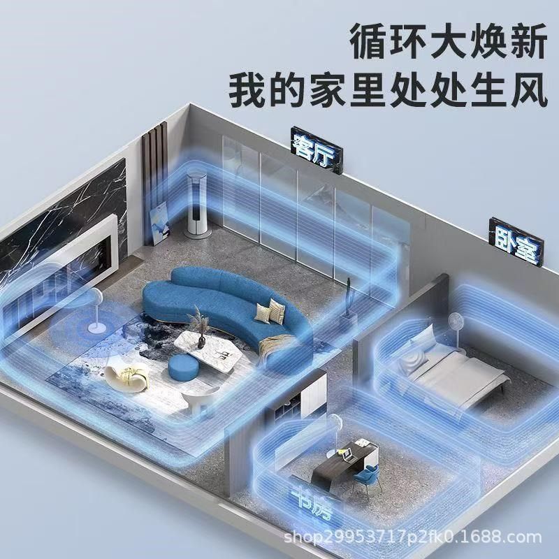 德国语音电风扇2025新款落地扇家用静音站P立式大风力摇头宿舍
