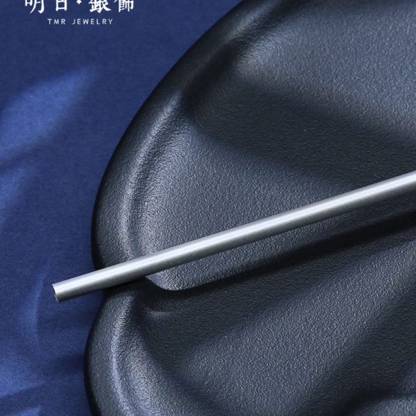 明日足银999银吸管便携使用古法工艺素款银餐具
