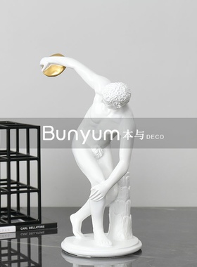 样板房间抽象人物雕塑摆件北欧工艺品软装饰品售楼.处书桌摆设