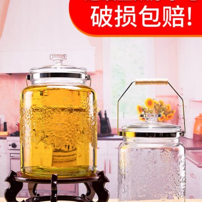 厨房储油罐子大容量玻璃油壶大号装油瓶子食用油储存玻璃瓶子油桶