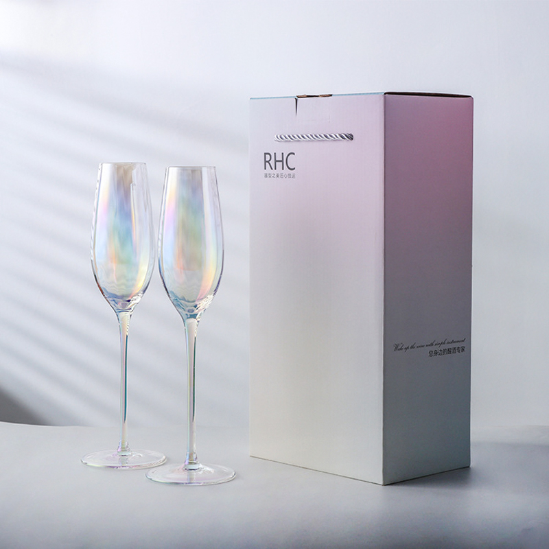 欧式轻奢水晶玻璃红酒杯家用C幻彩香槟杯礼盒装多葡萄酒杯