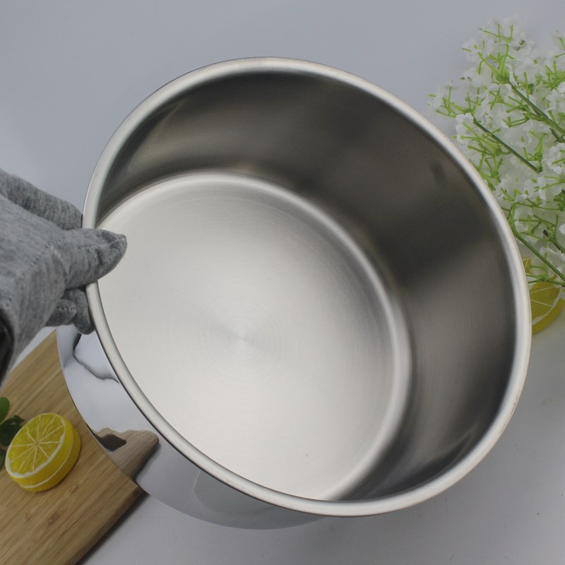 18-10不锈钢盆304无耳炖煲汤锅奶锅复底多用盆碗T20厘米可锅可盆