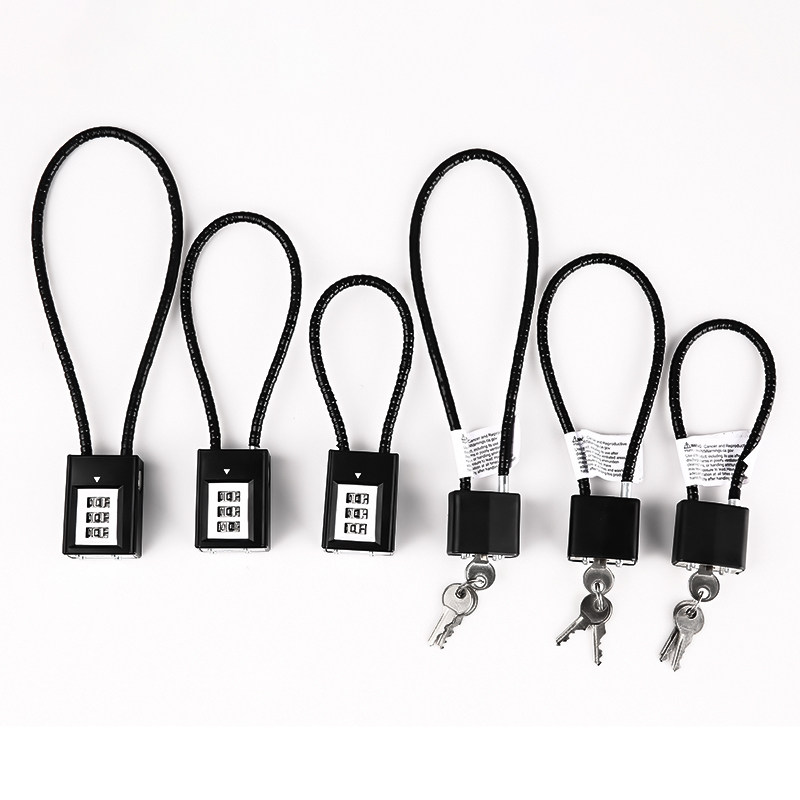 防盗软长绳锁具钢丝o锁挂锁密码锁电动车筐篮柜子钥匙小锁头盔