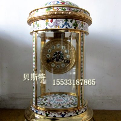 镀金上弦报时园亭钟表|老式仿复古机械座钟|样板间摆设|仿古董钟